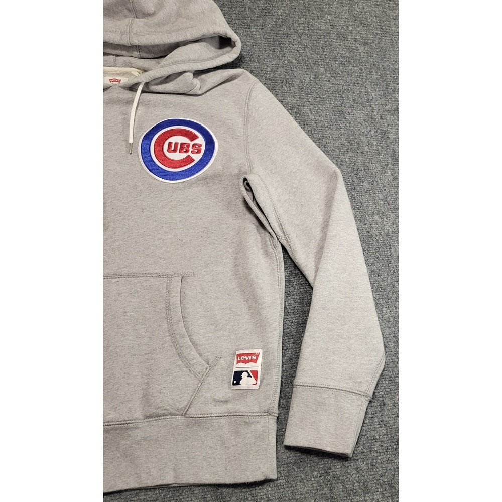 Vintage Y2K Levi's Men's Chicago Cubs MLB Gray Pullover Hoodie Size Small - Picture 2 of 14